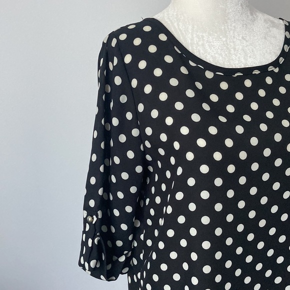 Francesca's Collections Polka Dot Blouse - Picture 3 of 6